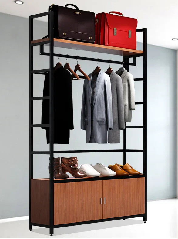 1.2m*1.8m Clothes Display Rack Custom Clothing Display Wall With Storage Space — view 3