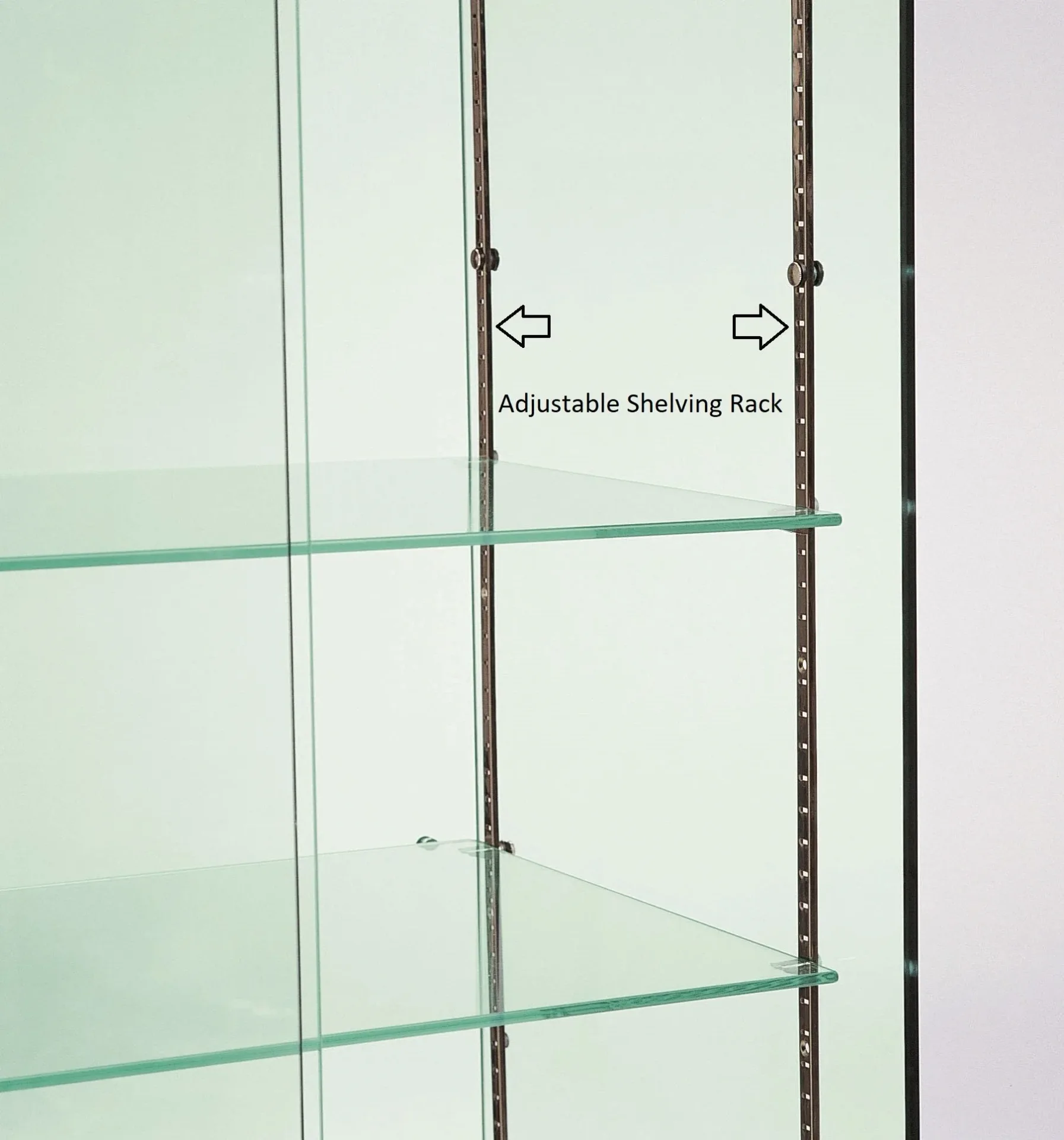 1.3m Frameless School Trophy Glass Display Cabinet | Top LED Lights (1.3m W × 2m H) — view 4