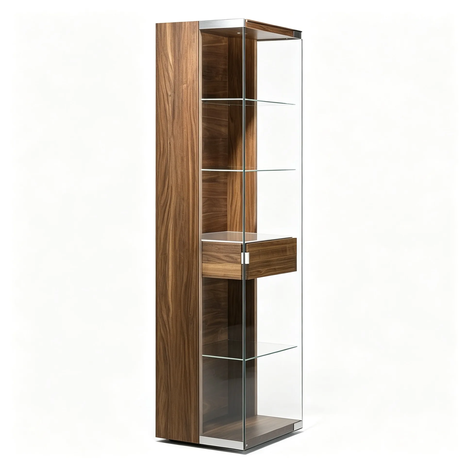 1. Tall Narrow Wood Glass Display Cabinet for Boutique Shop — view 3