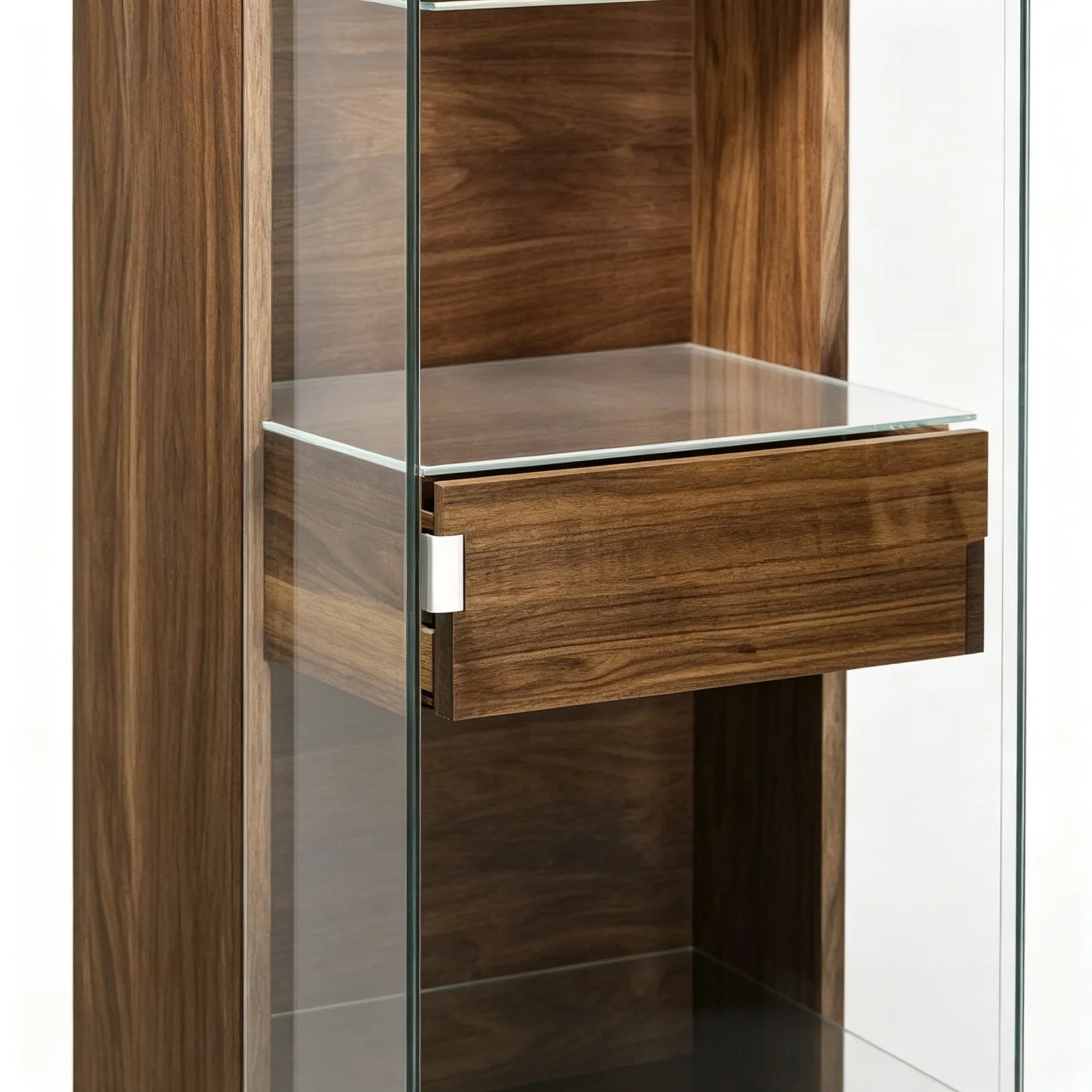 1. Tall Narrow Wood Glass Display Cabinet for Boutique Shop — view 4