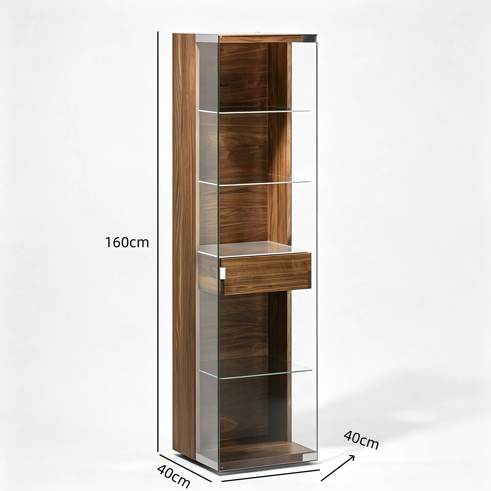 1. Tall Narrow Wood Glass Display Cabinet for Boutique Shop — product detail 1