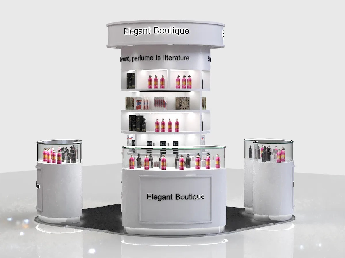 10*10ft Custom Round Perfume Kiosk Retail Display for Mall Display — view 3