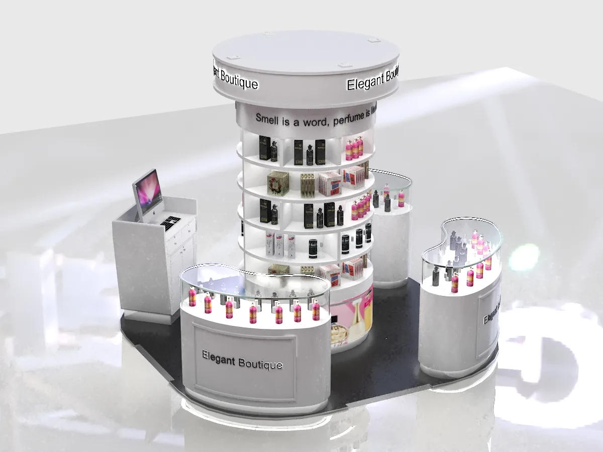 10*10ft Custom Round Perfume Kiosk Retail Display for Mall Display — view 4