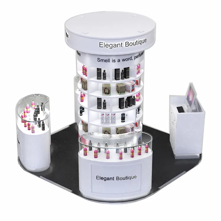 10*10ft Custom Round Perfume Kiosk Retail Display for Mall Display — product detail 1