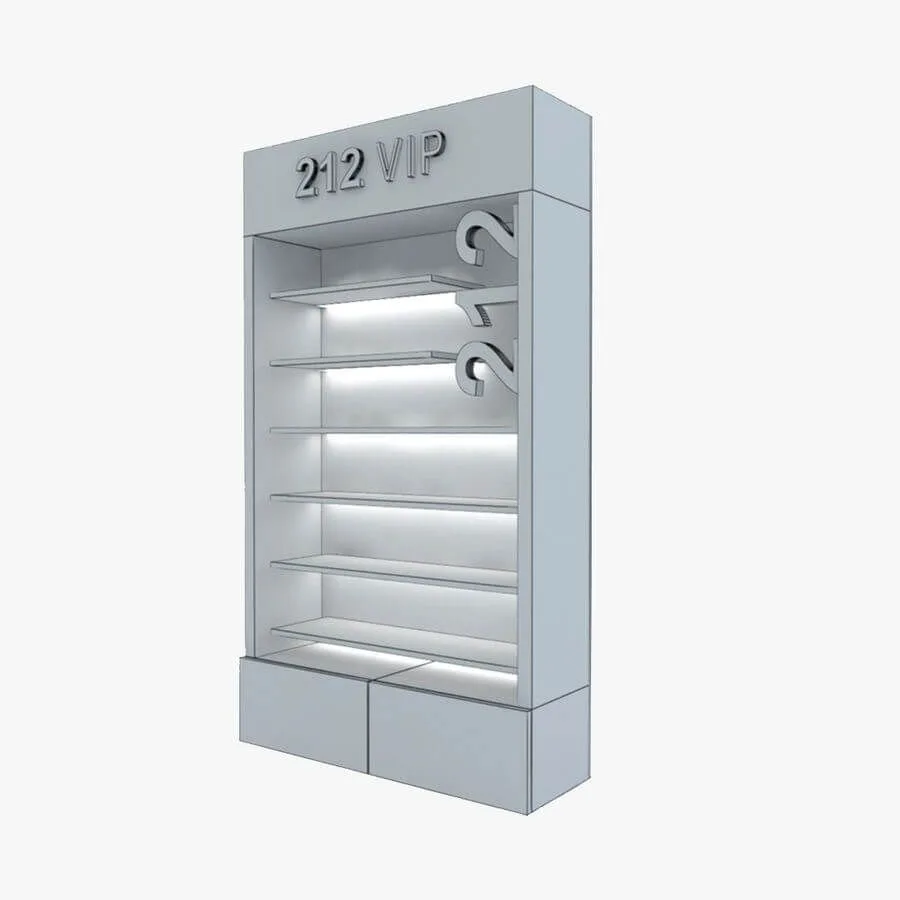 1000 x 300 x 2200 mm clothing display cabinet custom hat bag display wall — view 4