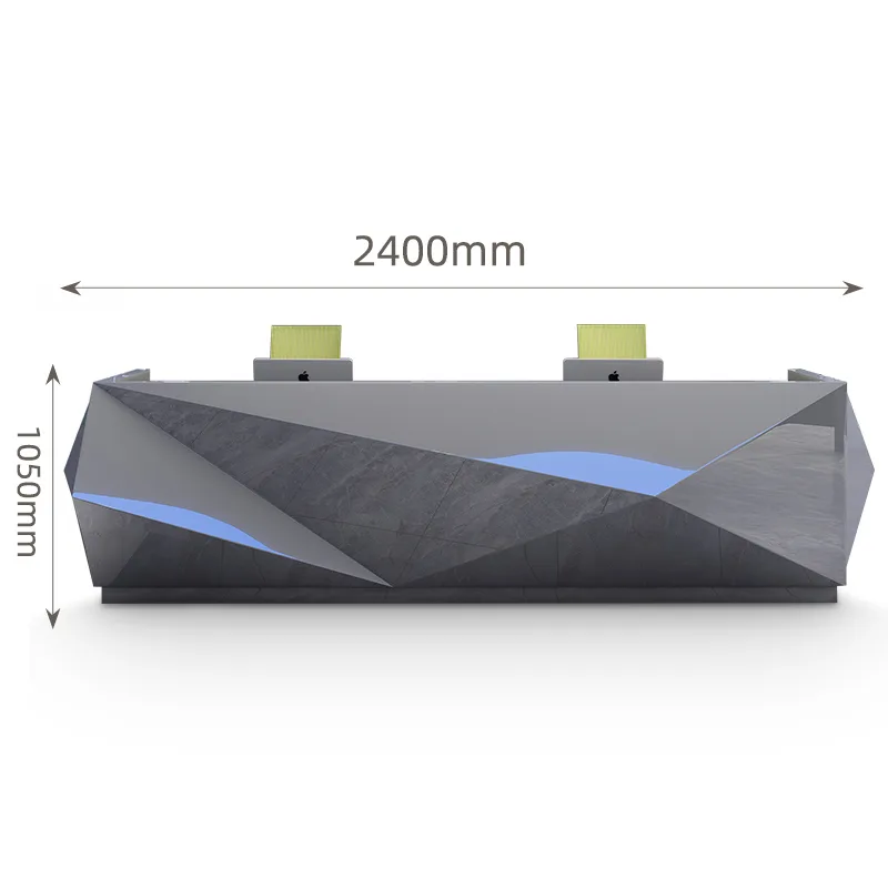 2400mm*1050mm office reception desk custom office furniture for sale — view 3