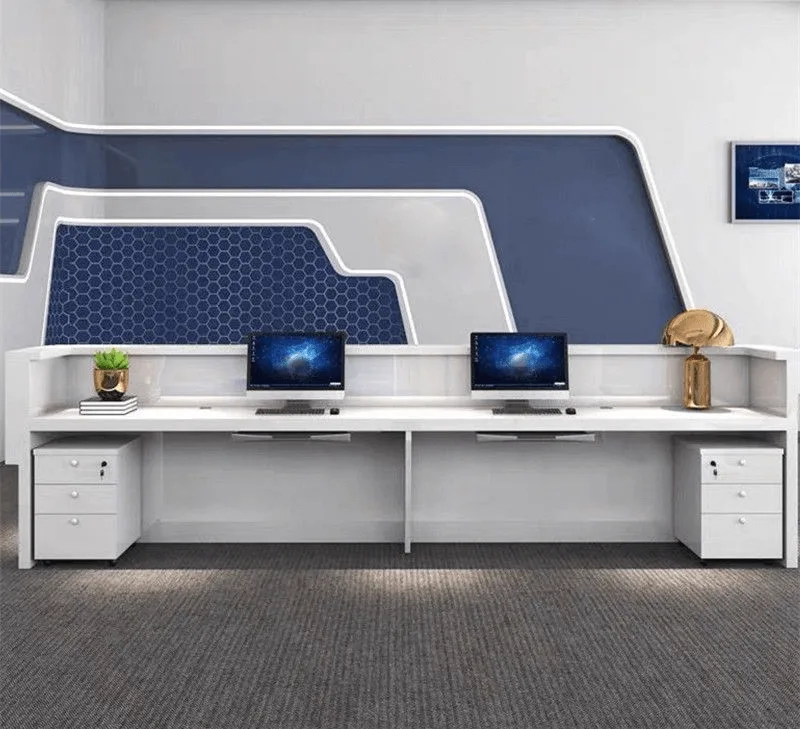 2800mm × 600mm × 1050mm office reception desk with led light in hot sale — view 3