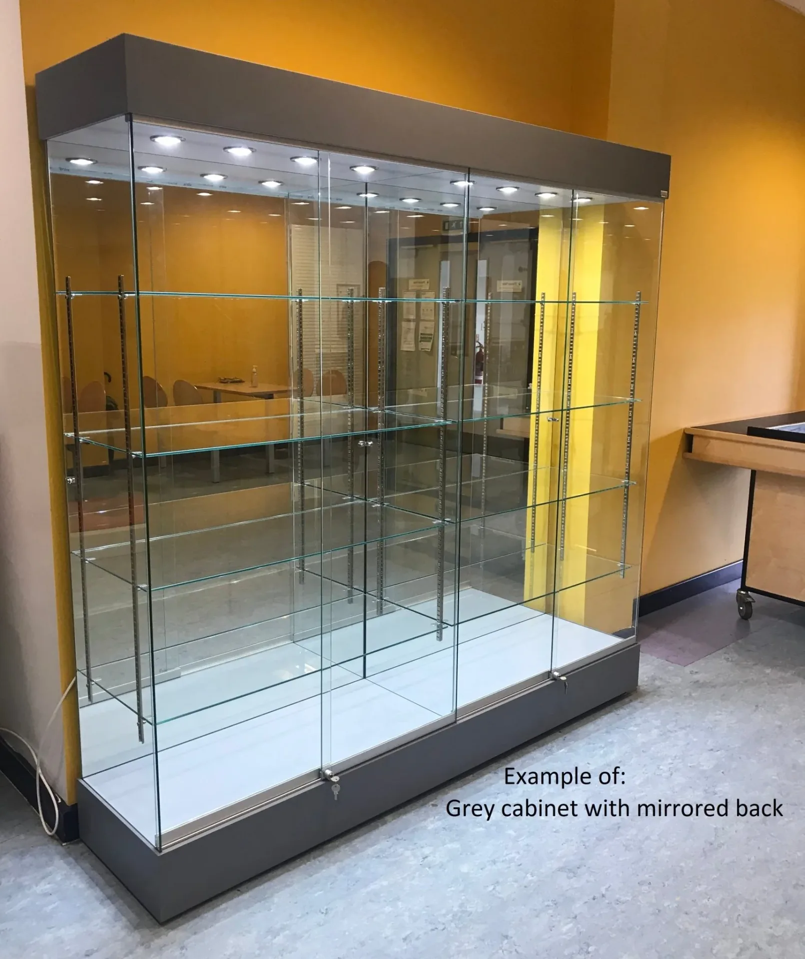 2m School Large Trophy Glass Display Cabinet with Lockable Cupboard — product detail 1