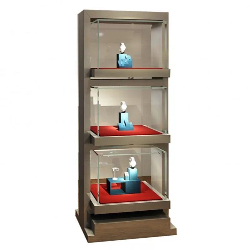 3 layer jewelry display cabinet design luxury shop display showcase — view 3