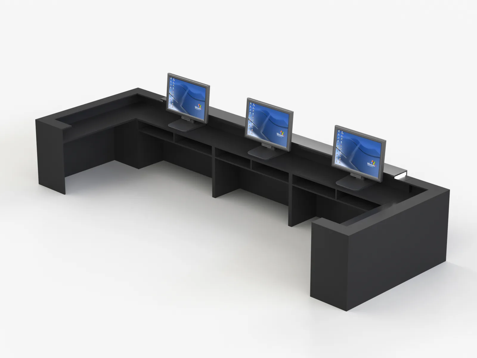 3-station office desk custom office reception desk in sale — view 3