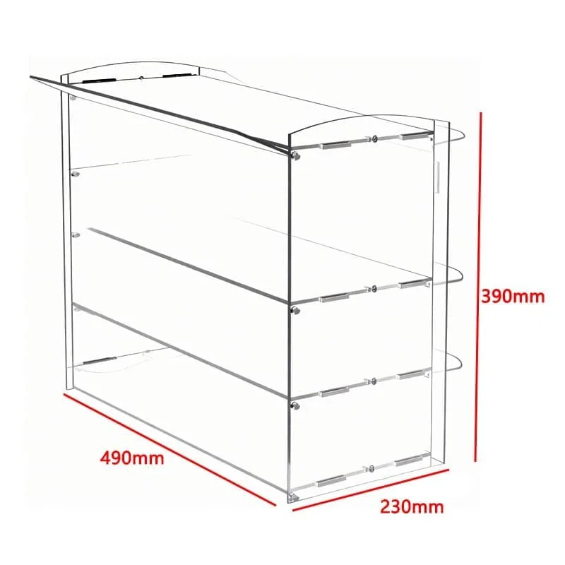 3-Tier Clear Acrylic Countertop Pastry Display Case For Bakery Kitchen Dessert Storage Rack — view 3