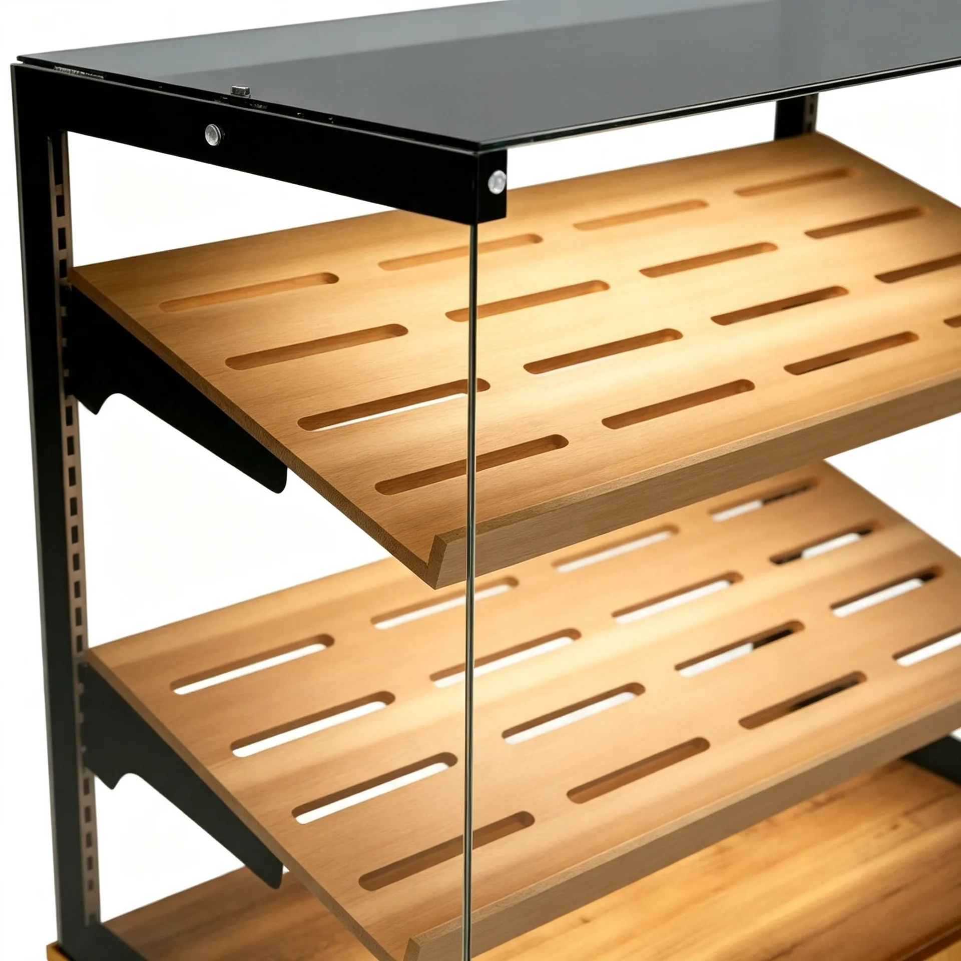 3-Tier Wooden Glass Bread Display Cabinet for Bakery Shop — view 3
