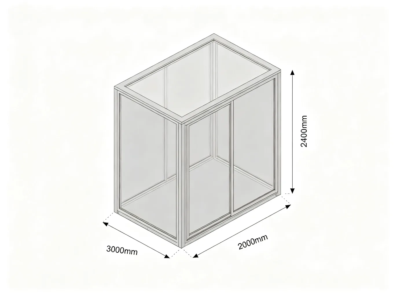 3000mm Tempered Glass Outdoor Smoking Cabin with Aluminum Frame and Air Conditioner — product detail 1