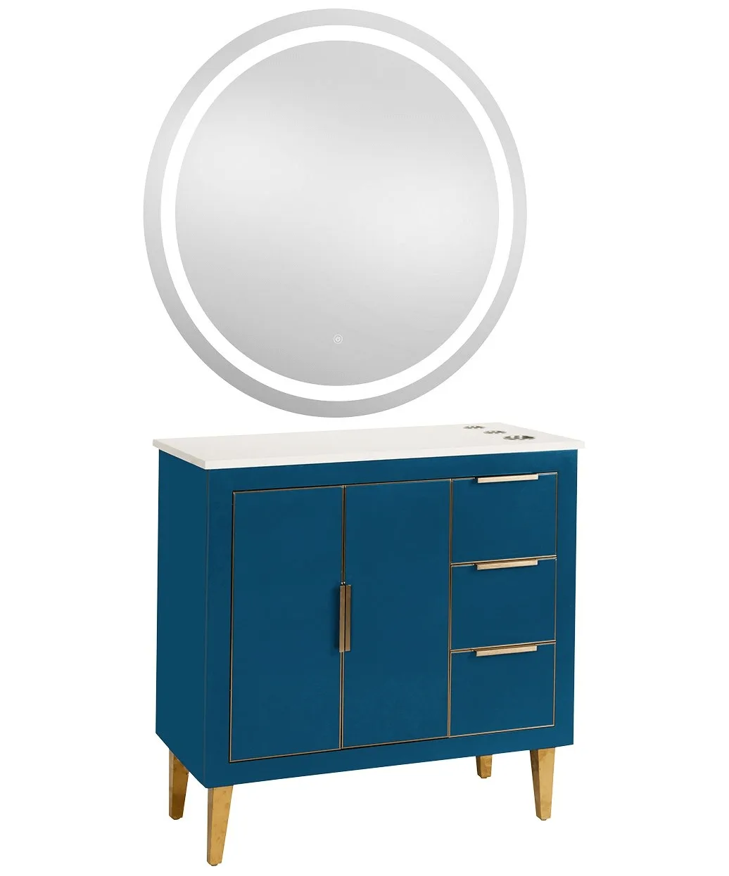 36-inch Wall-mounted Salon Styling Table with Mirror Factory Direct Sales — view 3