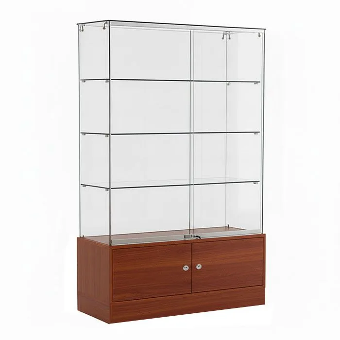 360° Glass Wall Showcase – Frameless Display Cabinet with LED Lighting & Storage — view 3