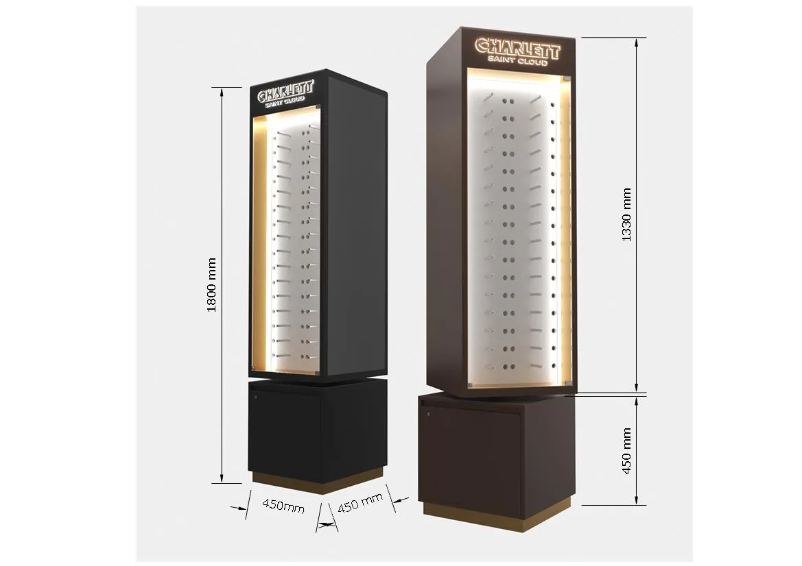 360° Rotating Eyewear Display Stand with LED Light – Sunglasses Rack for Retail & Trade Shows — product detail 2