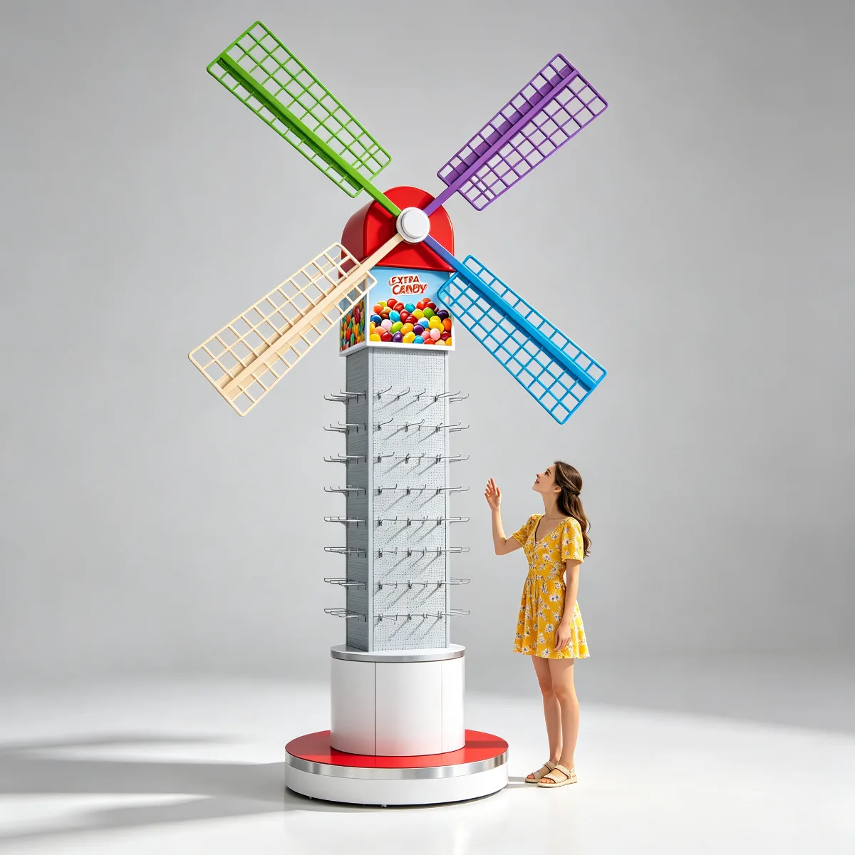 3M Giant Windmill Candy Display Rack Custom Candy Shop Furniture with Rotating Blades — view 4