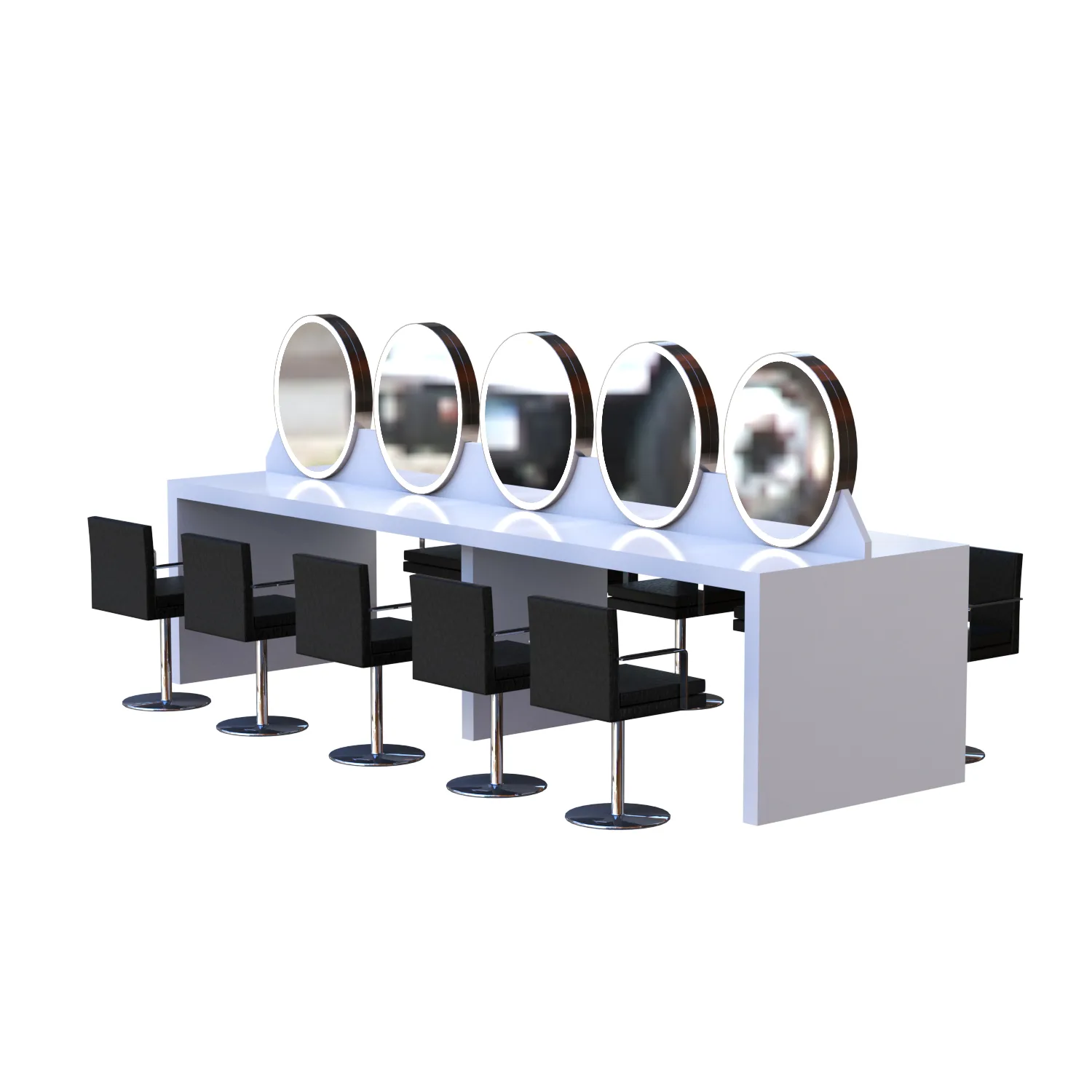3M hair salon counter with chairs and mirror for sale — view 3