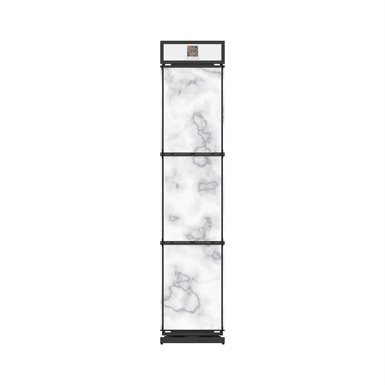 4-way Metal Tile Display Racks Retail Showroom Rotating Ceramic Floor Tile Display Stands — view 4