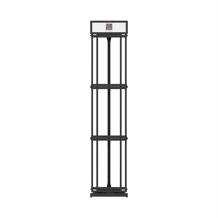 4-way Metal Tile Display Racks Retail Showroom Rotating Ceramic Floor Tile Display Stands — view 3