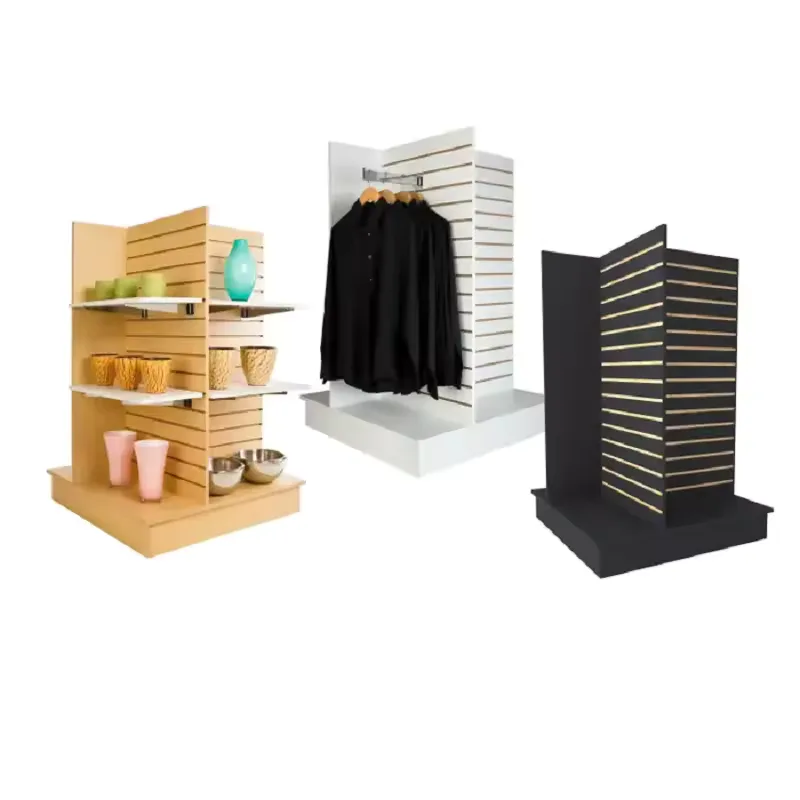 4 Way Slatwall Gondolas Stands For Retail Shops — product detail 1