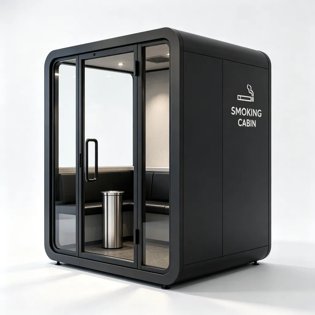 4000mm Large Multi-Person Outdoor Smoking Cabin with Rounded Steel Frame and Hidden Smoke Extraction — view 3