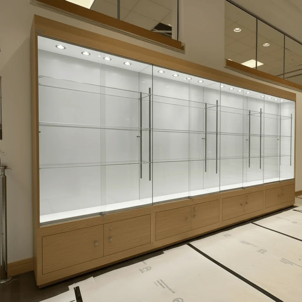 4M Extra Wide Trophy Glass Display Cabinet | Lockable School Trophy Cabinet — product detail 1