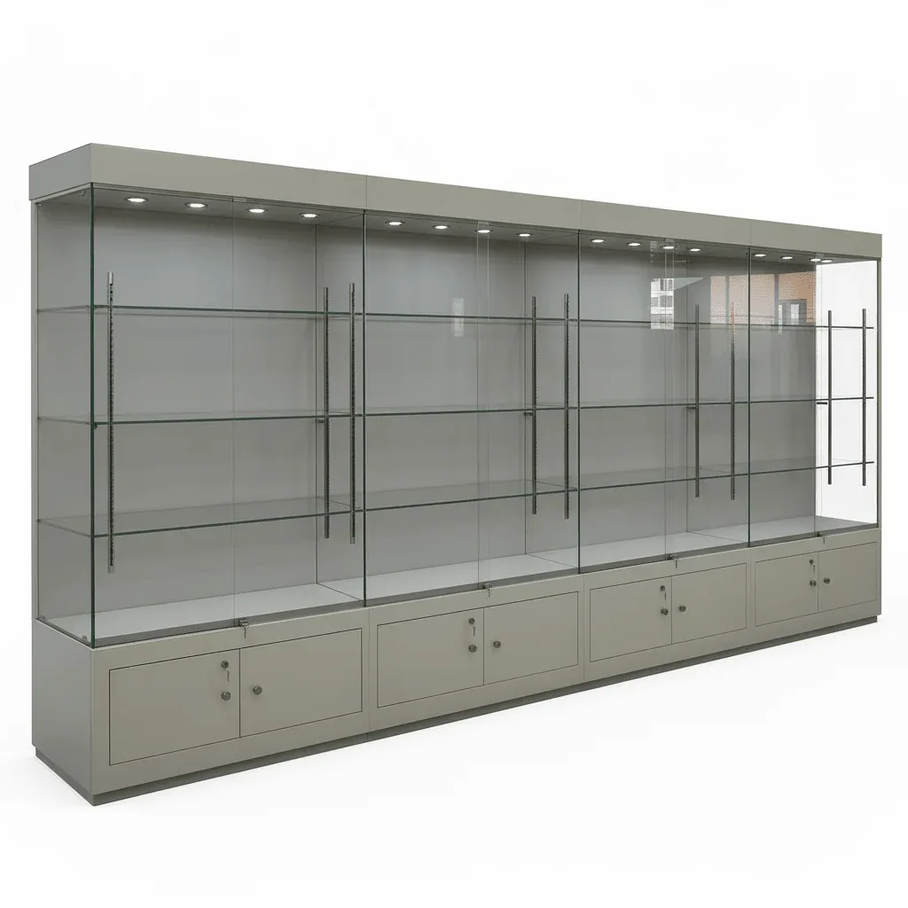 4M Extra Wide Trophy Glass Display Cabinet | Lockable School Trophy Cabinet — view 5