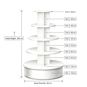 5‑Tier Round Product Display Tower for Retail Shop Merchandising — product detail 1