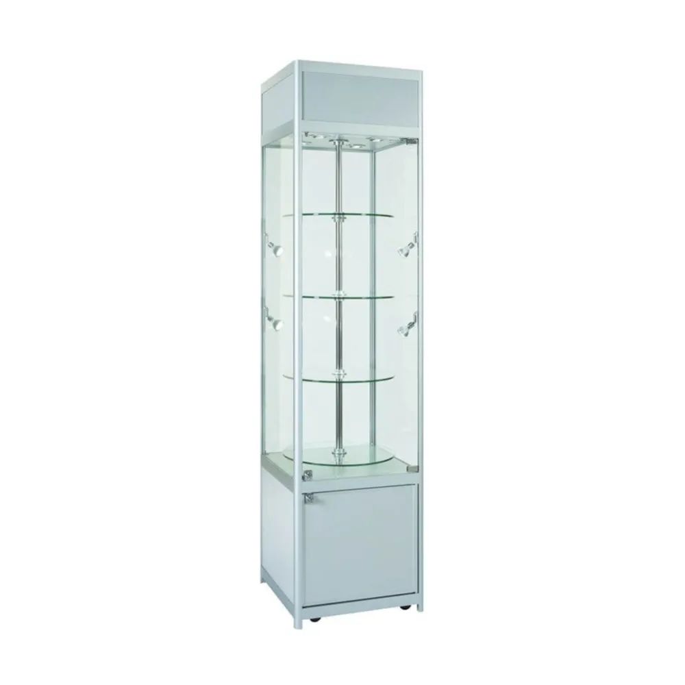 500x500x1980mm Rotating Glass Display Cabinet Retail Display Stand — view 4