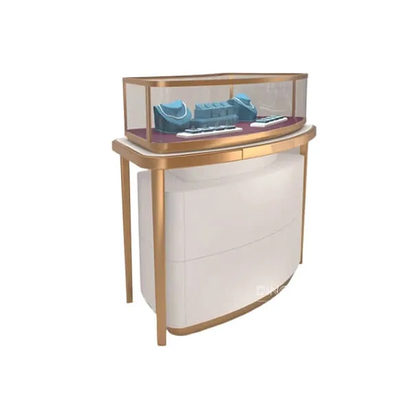 53″ x 24″ x 41″ Curved Jewelry Display Counter Showcase- Stainless Steel Frame — view 5