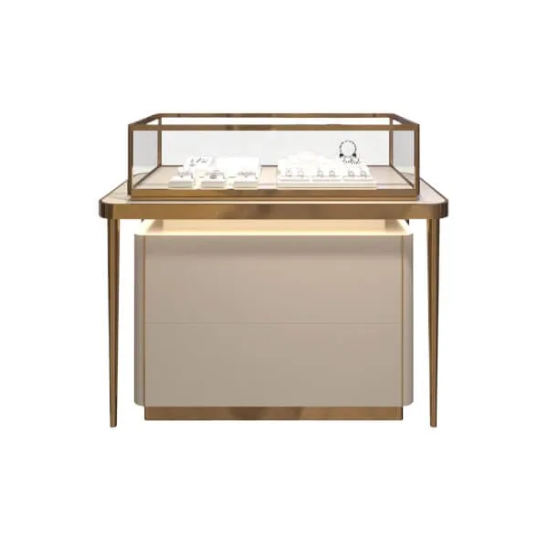 53″ x 24″ x 41″ Curved Jewelry Display Counter Showcase- Stainless Steel Frame — view 4