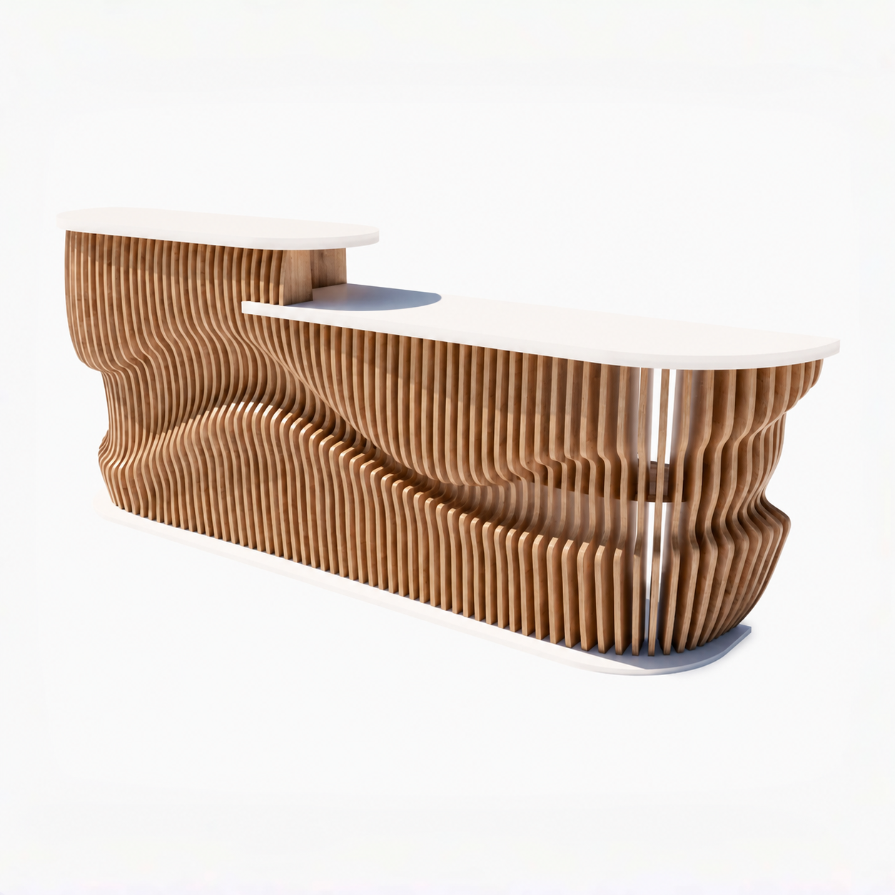 Edited design reference: Standing Parametric Reception Counter with Two Surface Levels