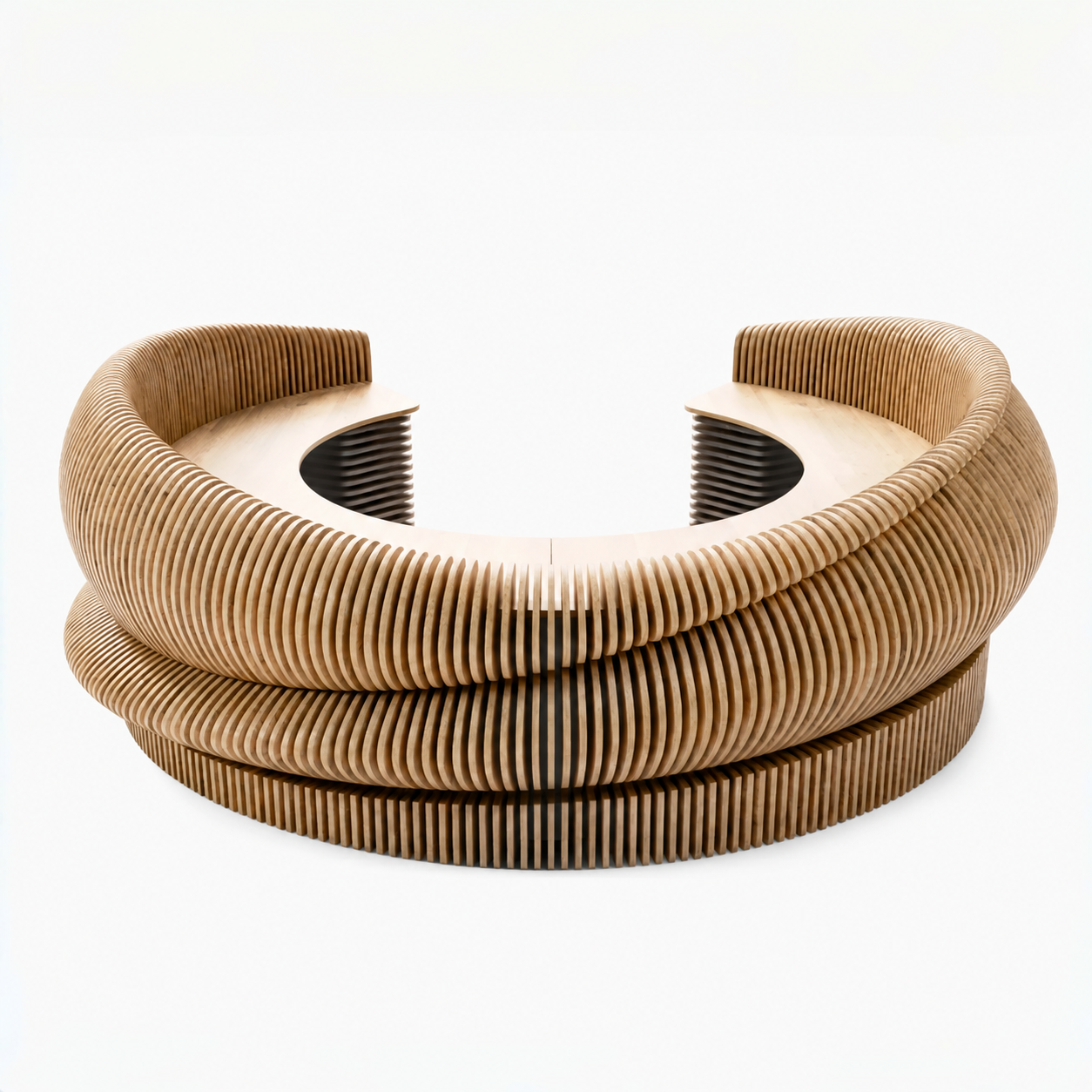 Edited design reference: Round Parametric Reception Desk with Ribbed Open-Ring Form
