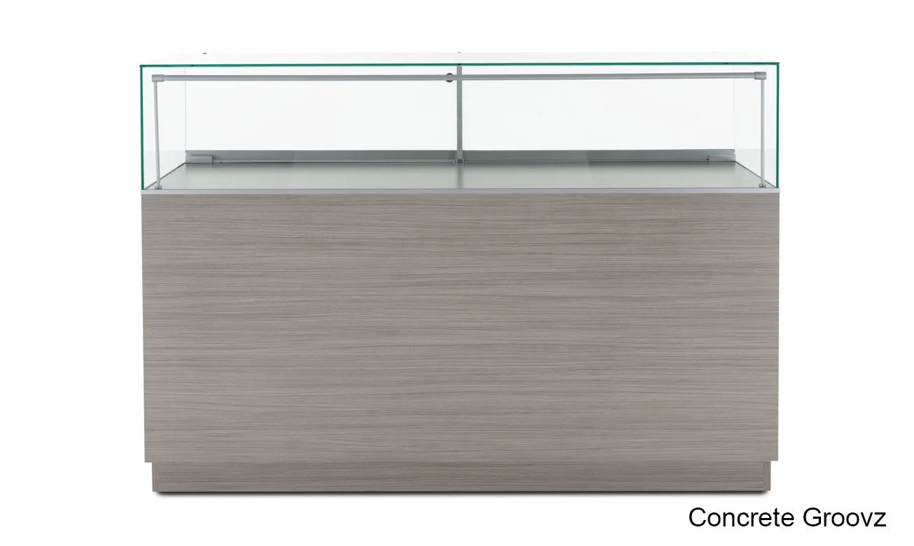 55″W x 26″D x 52″H Grey Wood Laminate Jewelry Display Counter Showcase — view 3