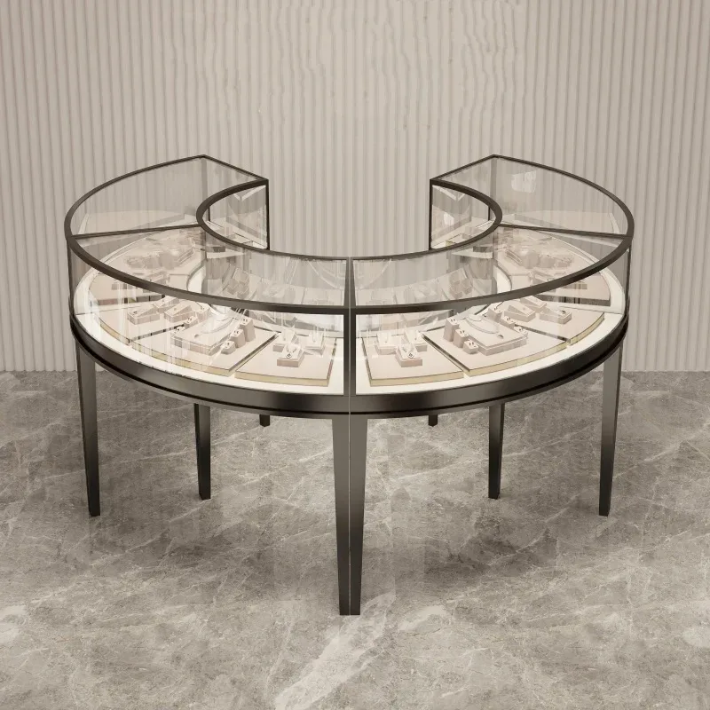 70″ W x 20″ D x 41″ H Curve Jewelry Display Counter Round High-end Jewelry Display Kiosk — view 6
