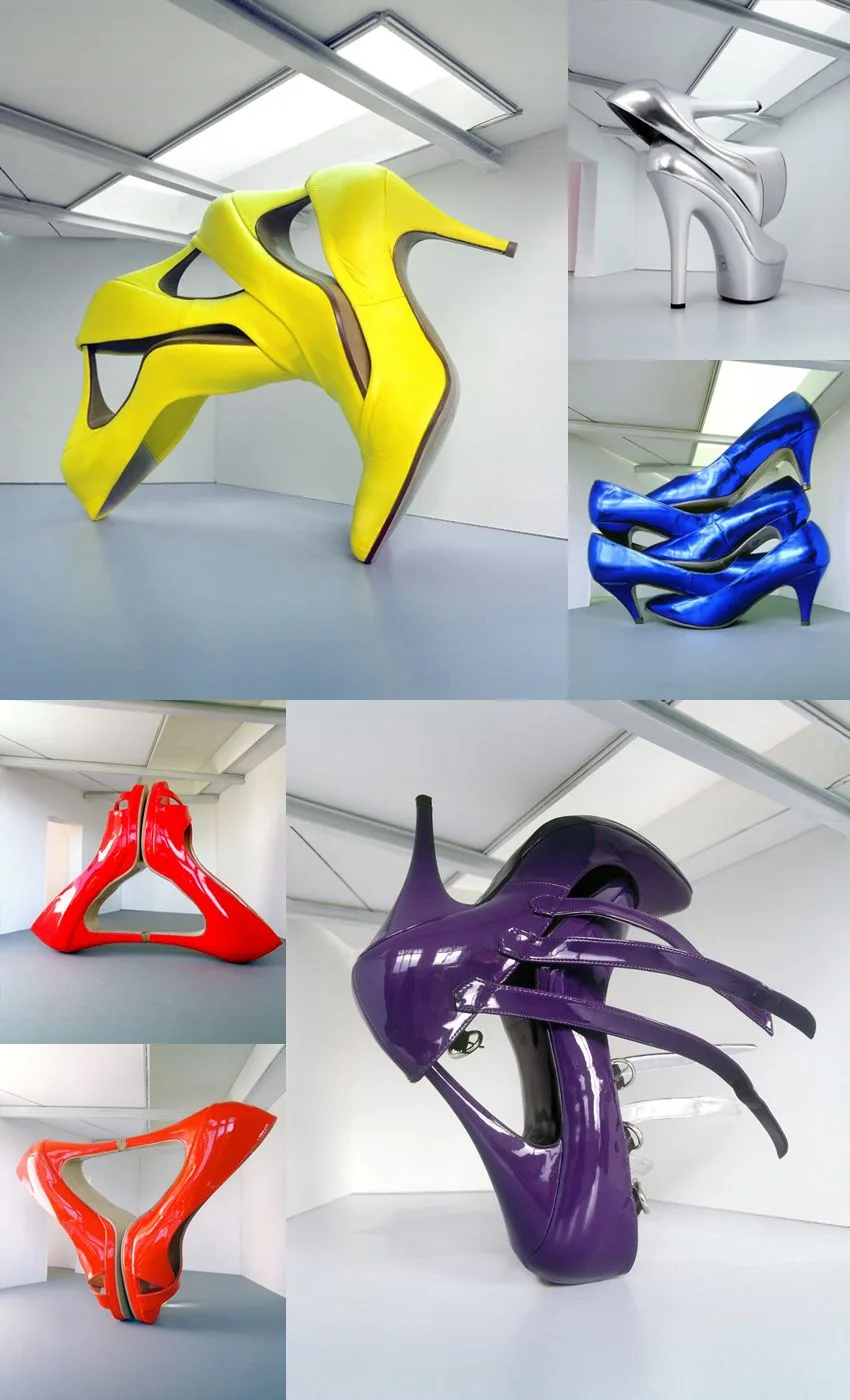 Abstract FRP Giant High Heel Sculpture for Fashion Gallery Window Art Installation — view 4