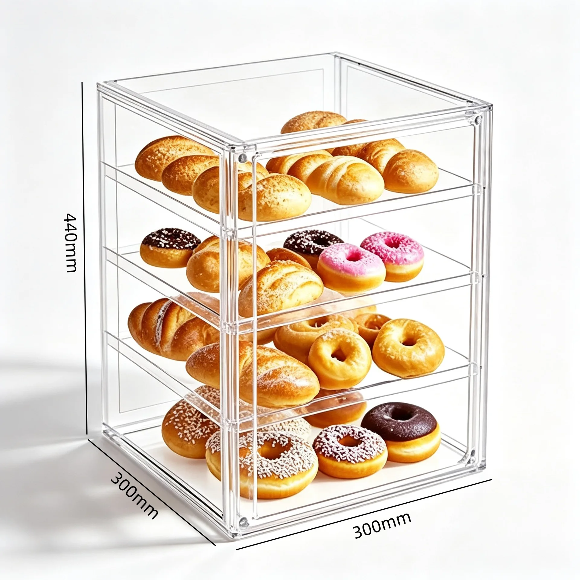 Acrylic 4‑Tier Enclosed Bakery Display Showcase for Cafe&Small Bakery — product detail 1