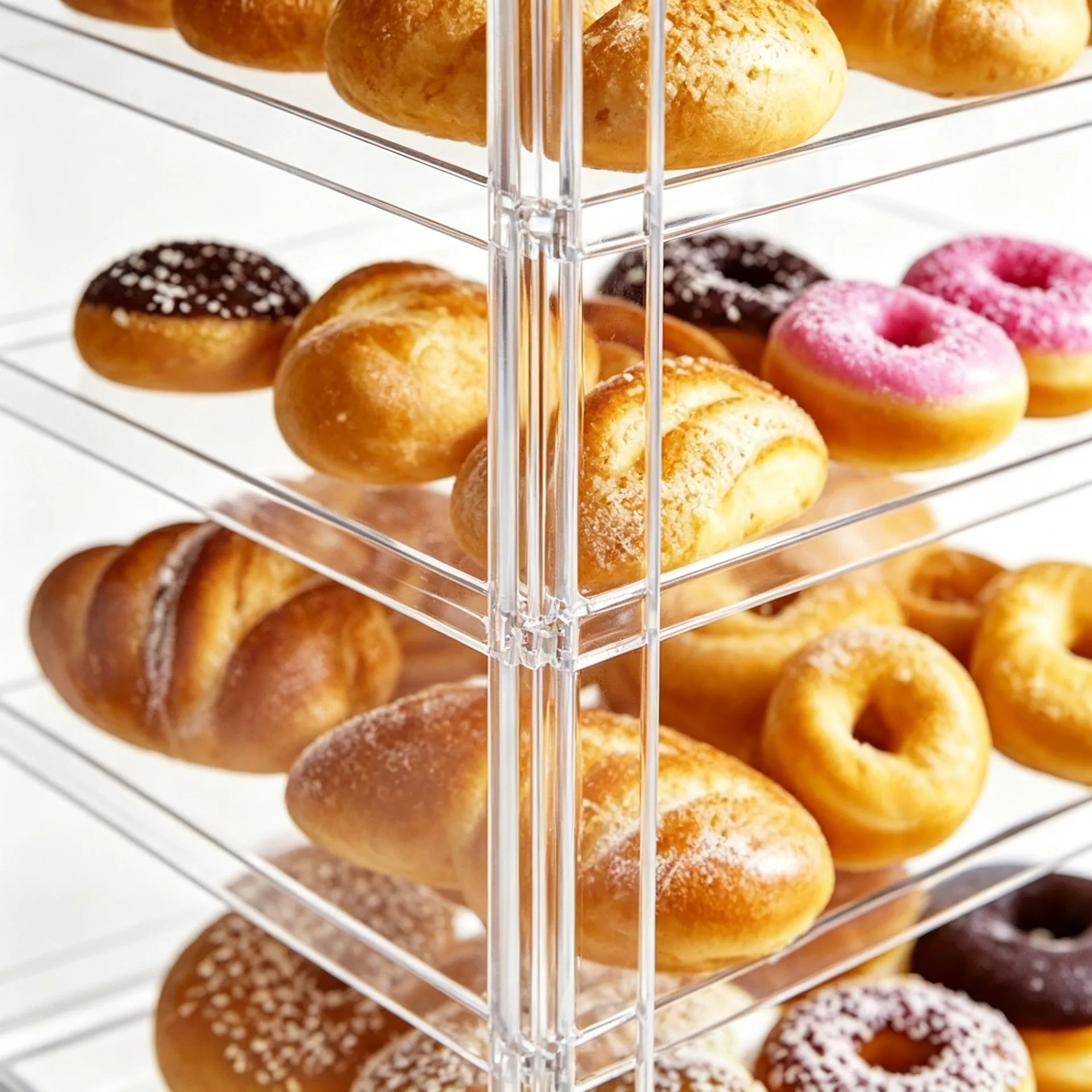 Acrylic 4‑Tier Enclosed Bakery Display Showcase for Cafe&Small Bakery — view 3