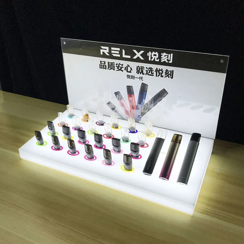 Acrylic lihght vape display cabinet design smoke shop cabinet for sale — view 4