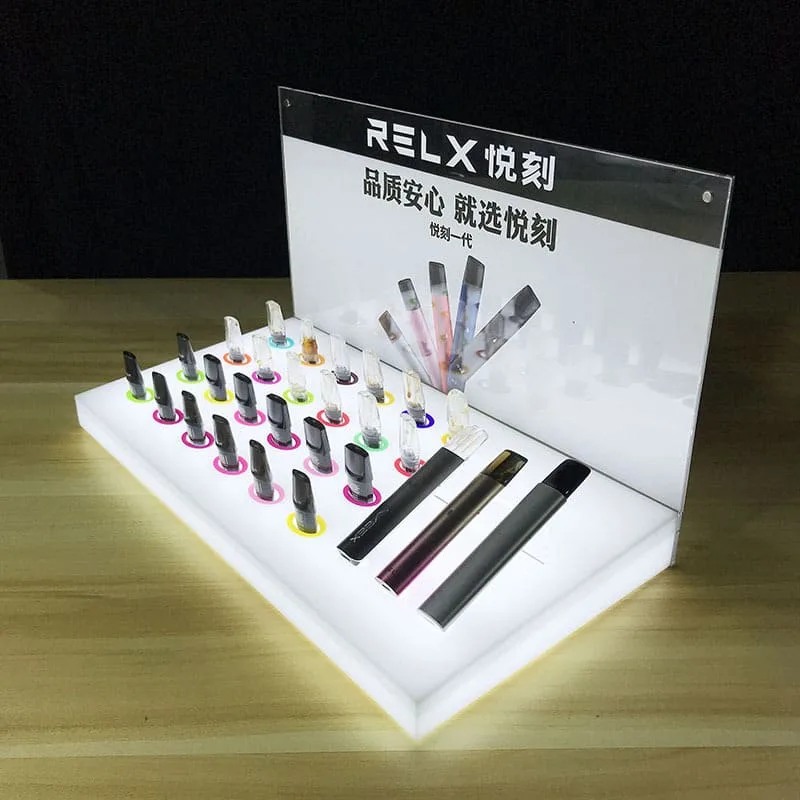 Acrylic lihght vape display cabinet design smoke shop cabinet for sale — view 3