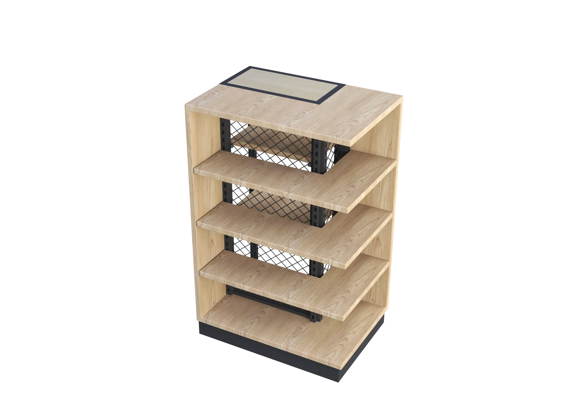 Adjustable Multi-Tier Bread Shelf with Mesh Side Panels for Bakery Shop, Cafe, Supermarket and Retail Store — view 5