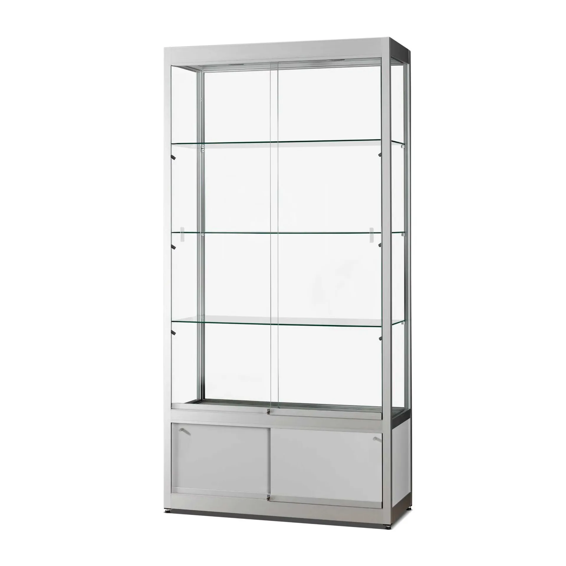 Aluminium Frame Glass Display Cabinet with LED Lights – The Ultra Slim 1000mm — view 4