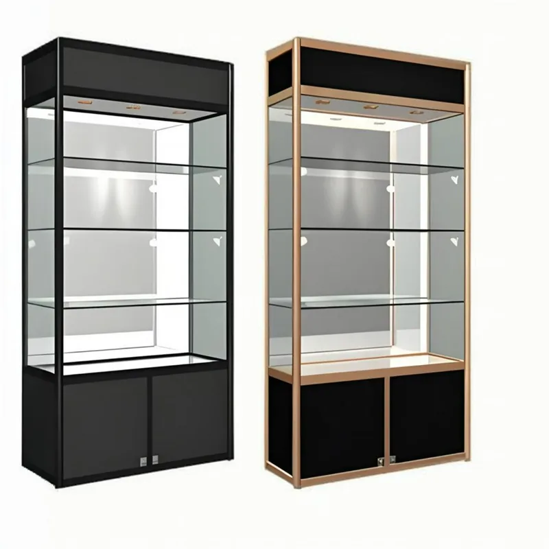 Aluminum Display Cabinet & Low Cost Glass retail shop cabinet For Sale — view 2