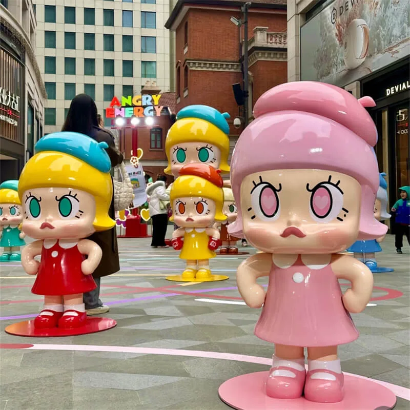 Angry Molly Fiberglass Sculpture Mall IP Photo Spot Decoration Customizable Multi‑Color