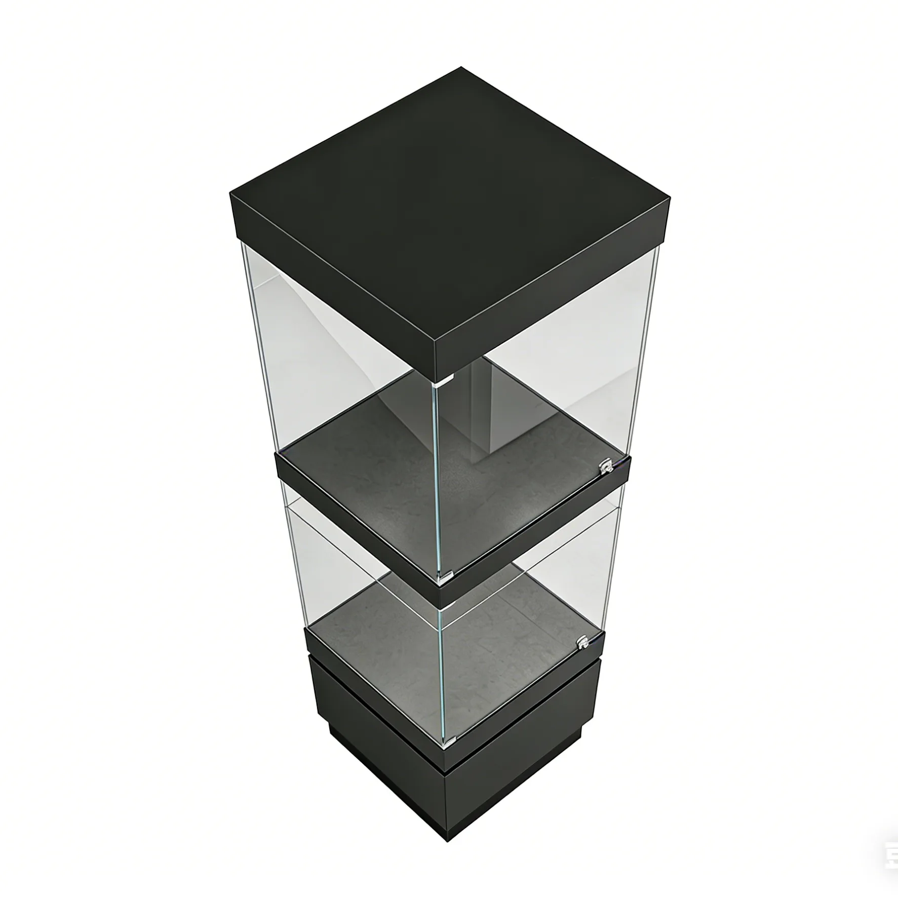 Antique Jewelry Display Cabinet Lockable Glass Curio Showcase with LED Lights for Treasures Retail — view 3