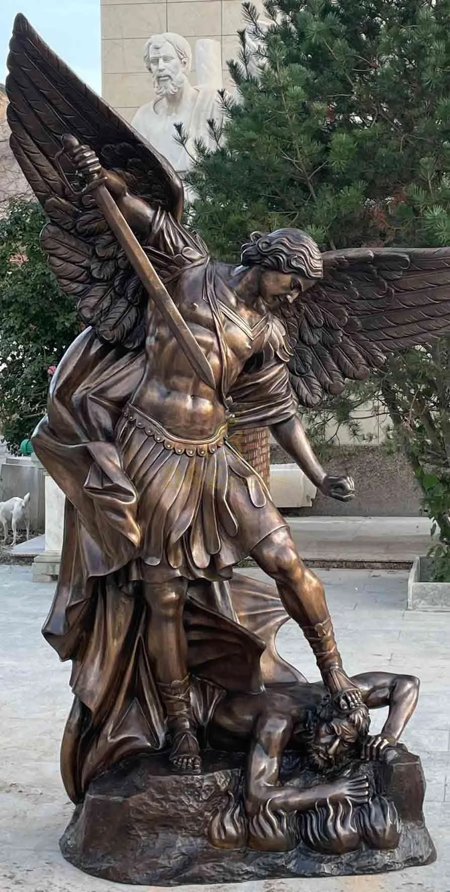 Archangel Michael Bronze Sculpture for Church and Courtyard Outdoor Decoration
