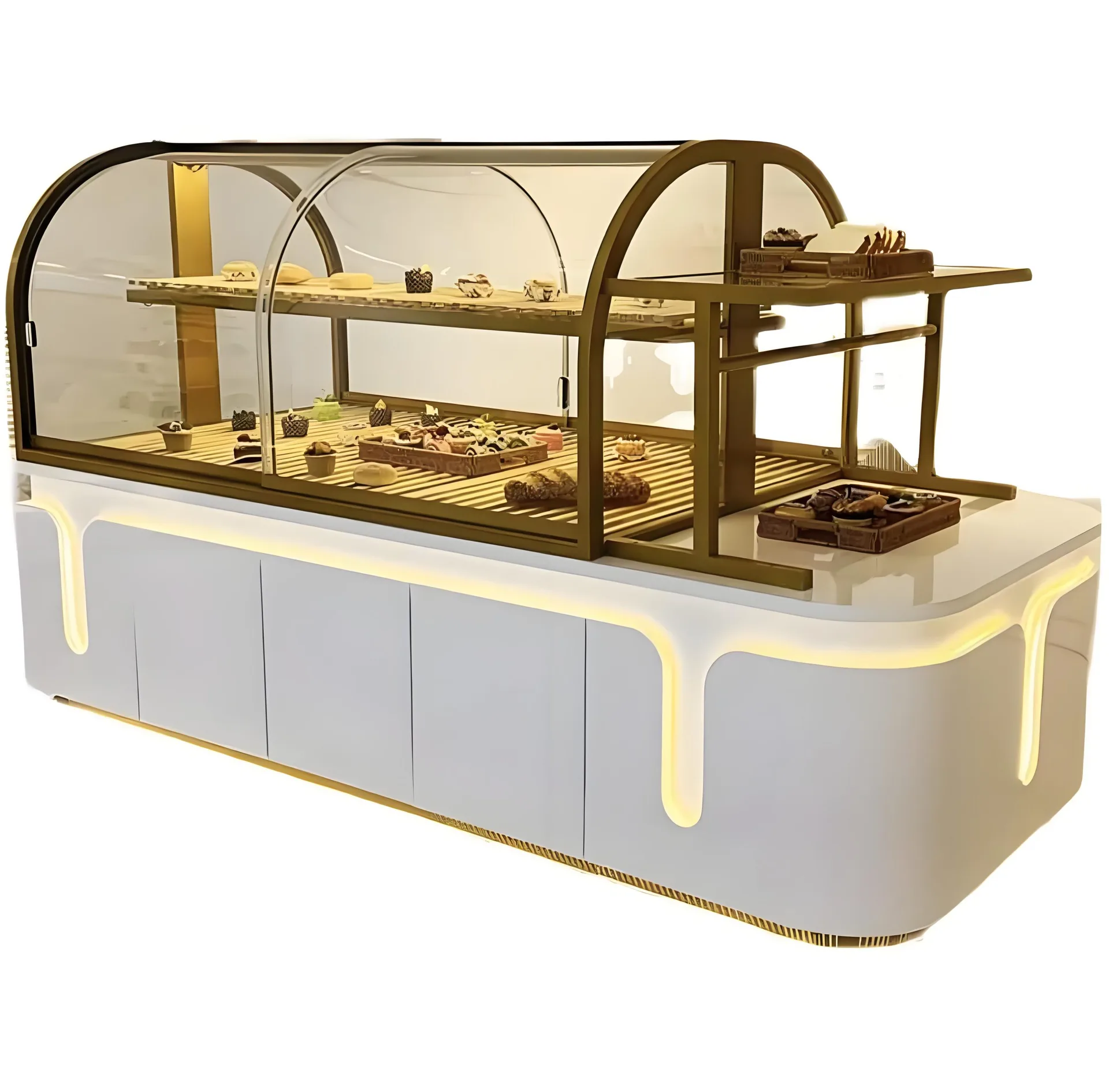 Arched Gold Bakery Display Cabinet — view 3