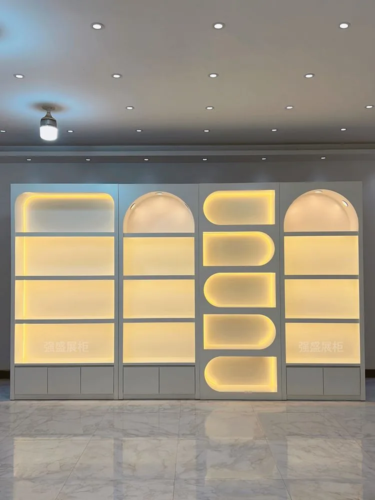 Arched Recessed LED Backlit Wall Display Cabinet