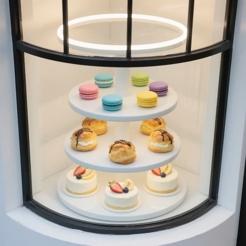 Bakery bread display showcase Afternoon tea Dim sum display rack — view 4